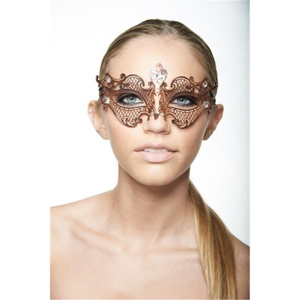 Supriseitsme Rose Gold with Clear Rhinestones Bendable Laser Cut Venetian Masquerade Mask One Size SU799822